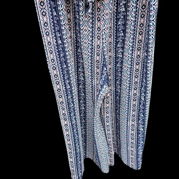 Knit Works Blue Patterned Sleeveless Jumpsuit Girls Size 14 - Picture 7 of 14